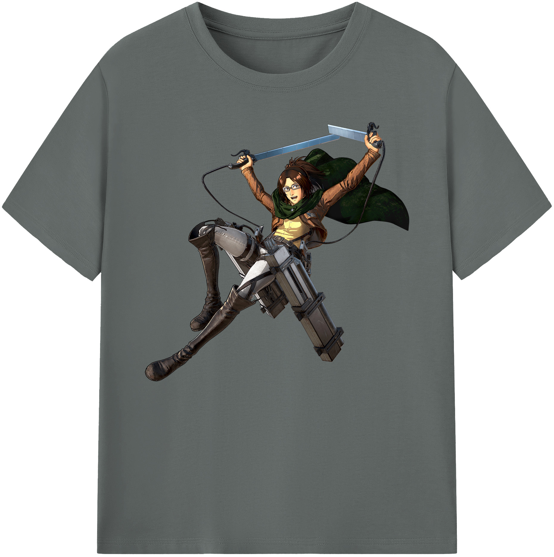 （画像用） 進撃の巨人 ハンジ·ゾエ Attack on Titan Hanji Zoe 綿100％ メンズ半袖Tシャツ｜肌触りやわらか＆通気性